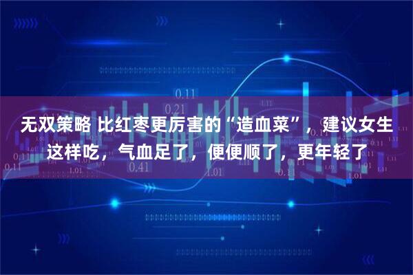 无双策略 比红枣更厉害的“造血菜”，建议女生这样吃，气血足了，便便顺了，更年轻了