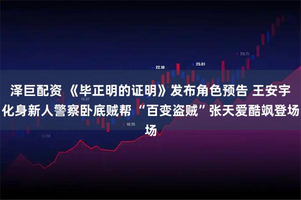 泽巨配资 《毕正明的证明》发布角色预告 王安宇化身新人警察卧底贼帮 “百变盗贼”张天爱酷飒登场