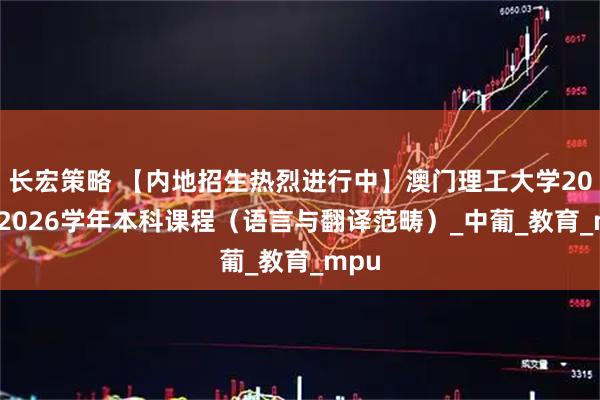 长宏策略 【内地招生热烈进行中】澳门理工大学2025/2026学年本科课程（语言与翻译范畴）_中葡_教育_mpu